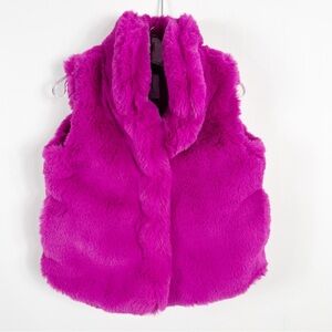 Milly Minis Faux Fur Sleeveless Vest Size 4 Girl NWT Fuchsia Pink